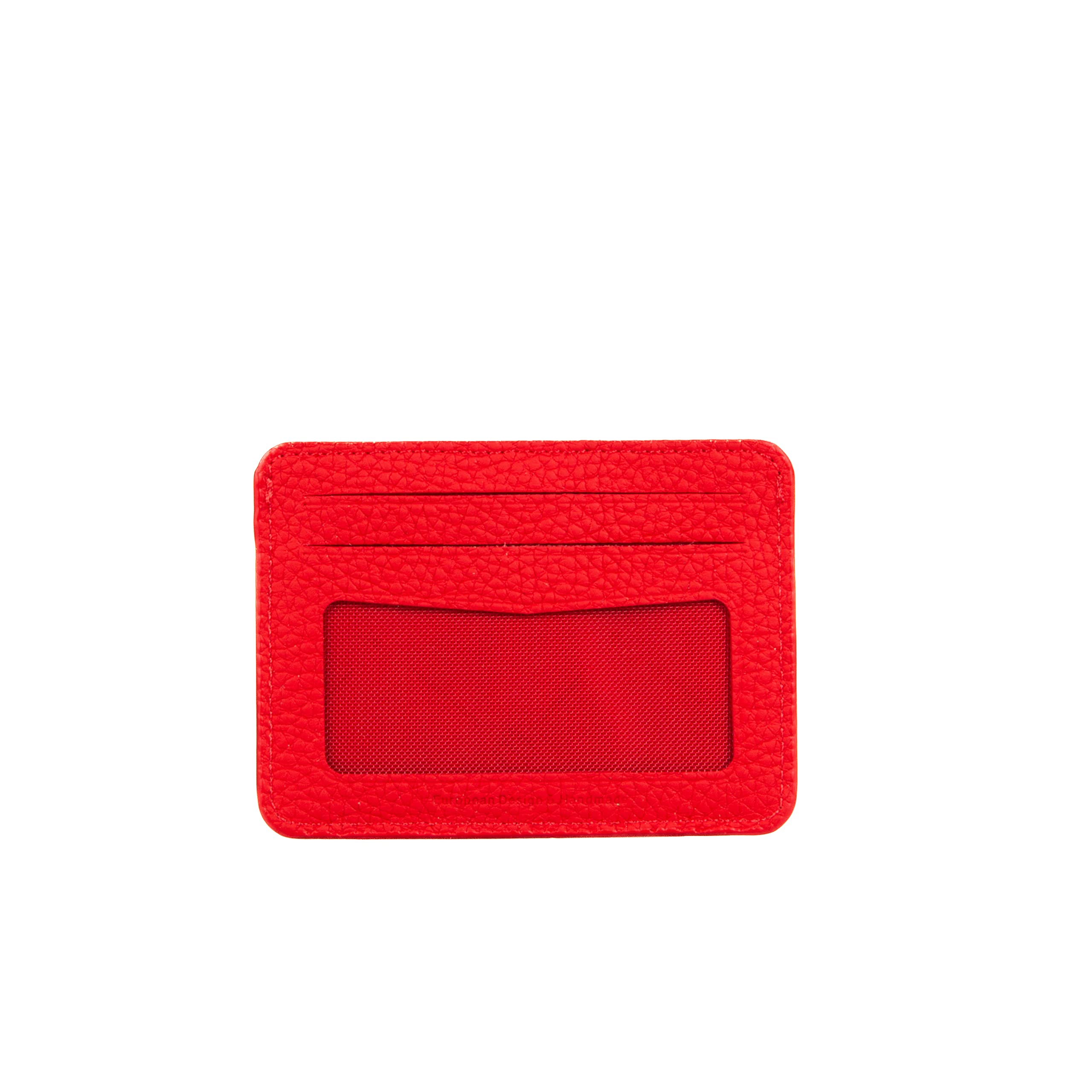 grande 3607 Genuine Leather Card Holder For Women and Men Slim Minimalist Small Snap Wallet (Red)