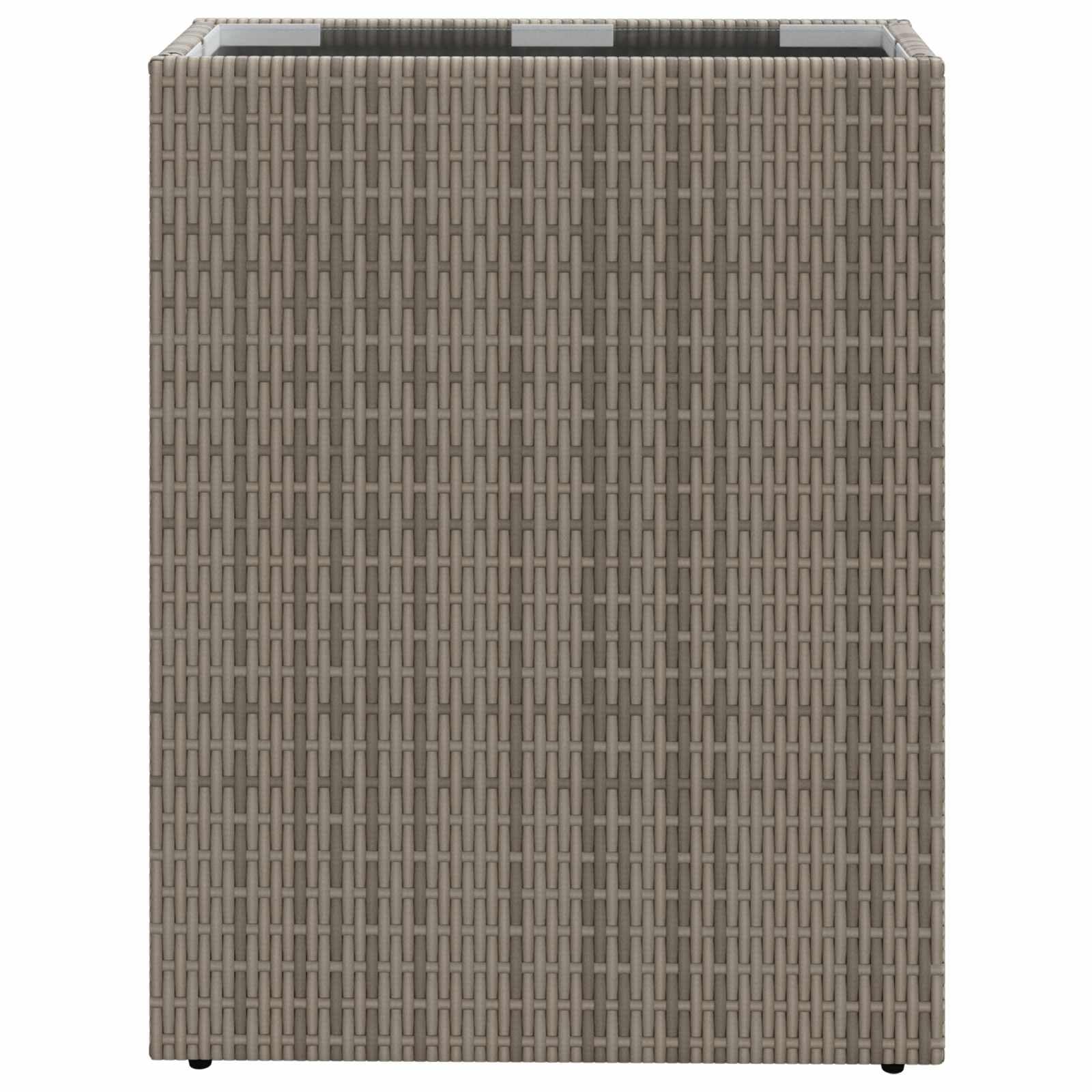 vidaXL Wysoka doniczka 55 x 22 x 70 cm, tak, stylowy, rozszerzony, prostokątny pojemnik na rośliny, odporny na warunki atmosferyczne, rattanowy stojak ogrodowy, elegancka dekoracja na kwiaty