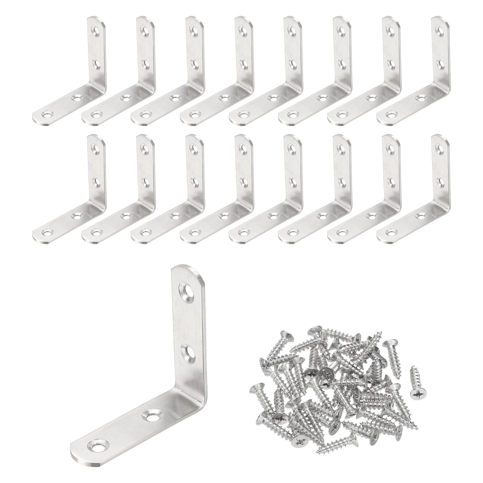 PATIKIL 16 Pcs Metal L-Shape Brackets
