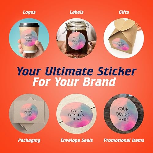 Vista 679 de DayStar Custom Signs & Design - 100 adhesivos de vinilo personalizables, con texto, imagen, diseño y logotipo; adhesivos para logotipo de embalaje