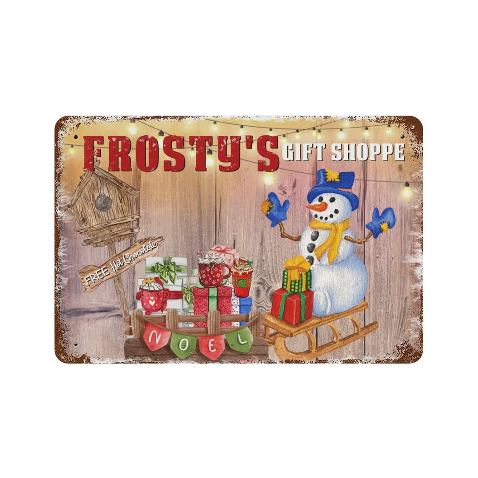 Plaque de Noël bonhomme de neige 30x45cm pour embellir jardin et extérieur