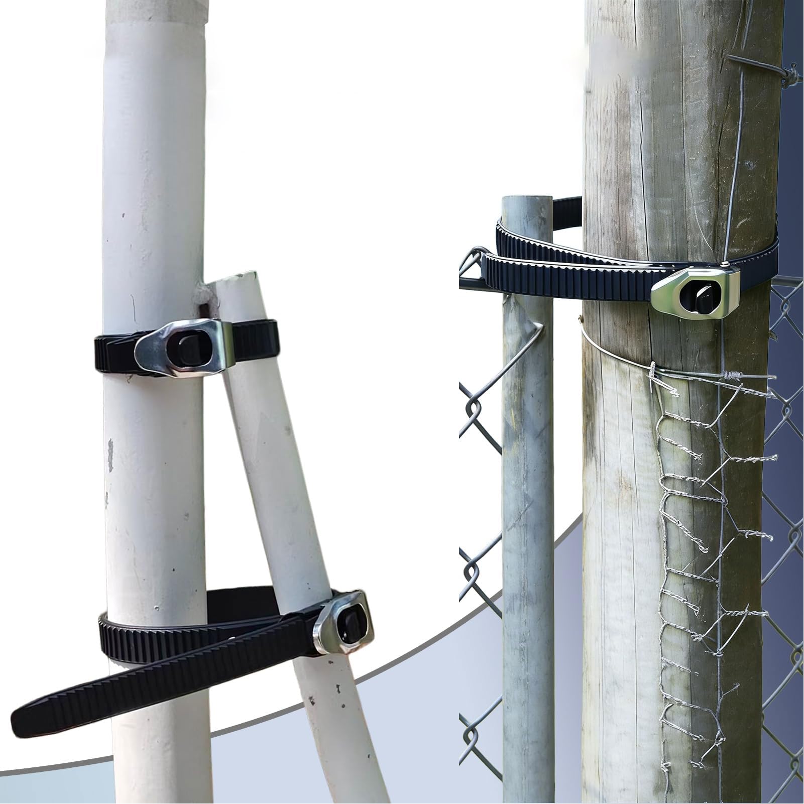 Generic Juego de 6 Bridas para Cables de Trinquete Reutilizables de Alta Resistencia, Bloqueo Ajustable de 20 Pulgadas con Hebilla de Acero Inoxidable con Cierre de Correa