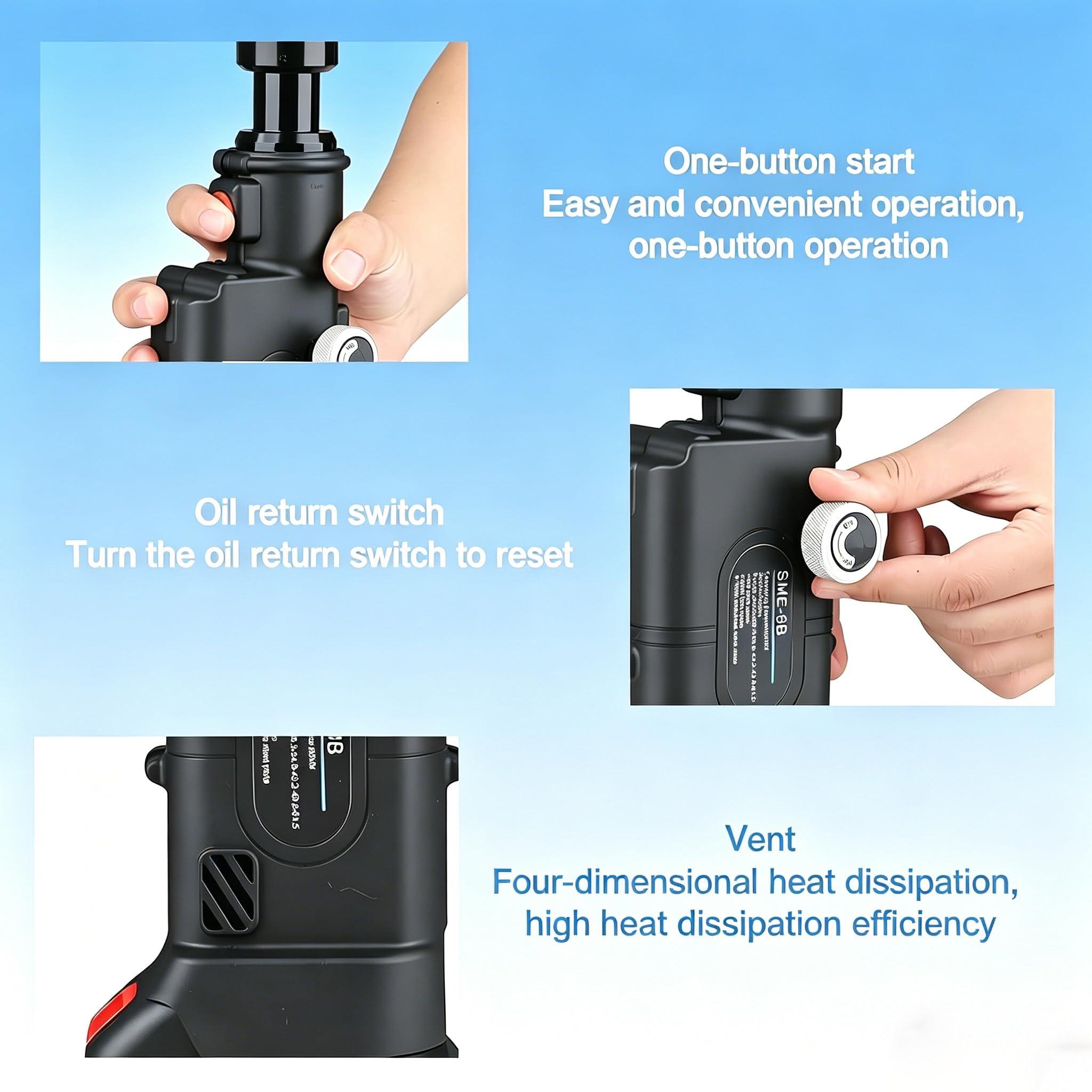 Akku-Lochstanze (22 Mm Hub), Automatische Druckentlastung, 6 Stanzwerkzeuge (ø 22–60 Mm) Und 21-V-Akku (2 X 2500 Mah), Geeignet Für Q235-Stahl