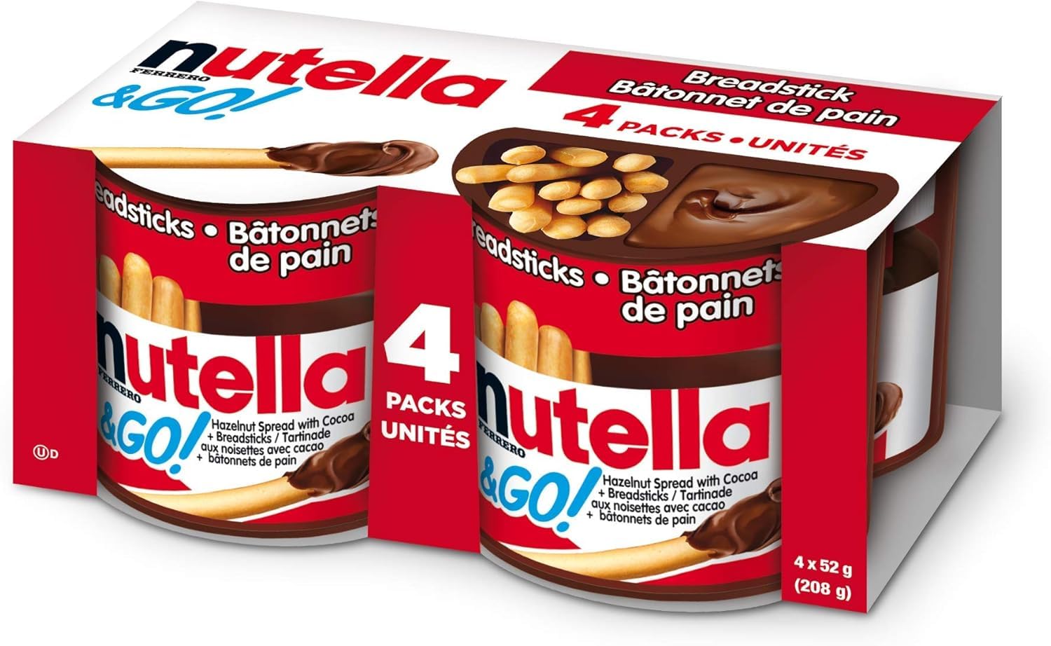 Nutella & GO 208g Pack of 4