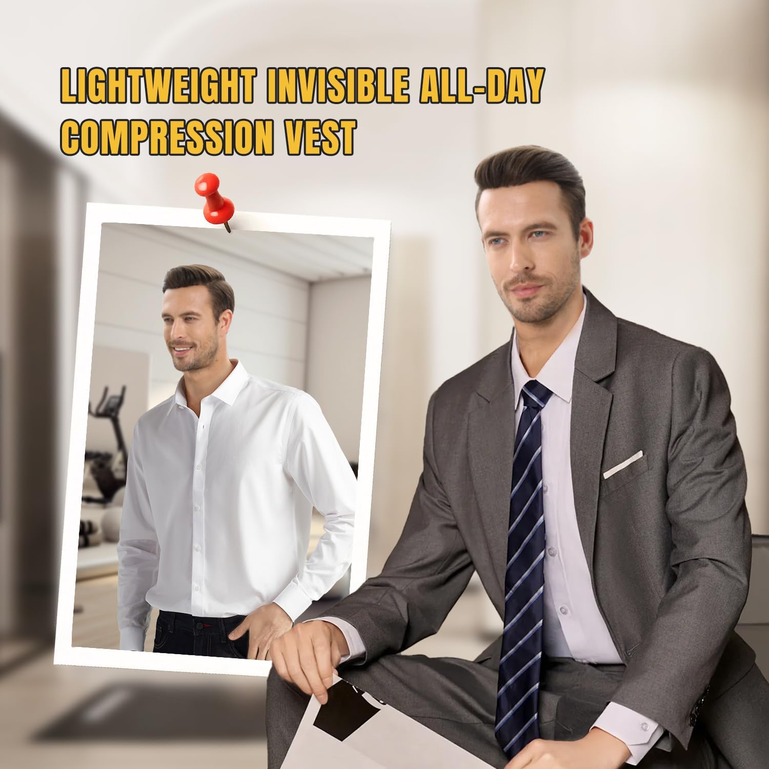 Compression Shirt Men, Slimming Tank Top, Gynecomastia Undershirts, Tummy Control Shapewear, Mens Body Shaper Vest - Image 7