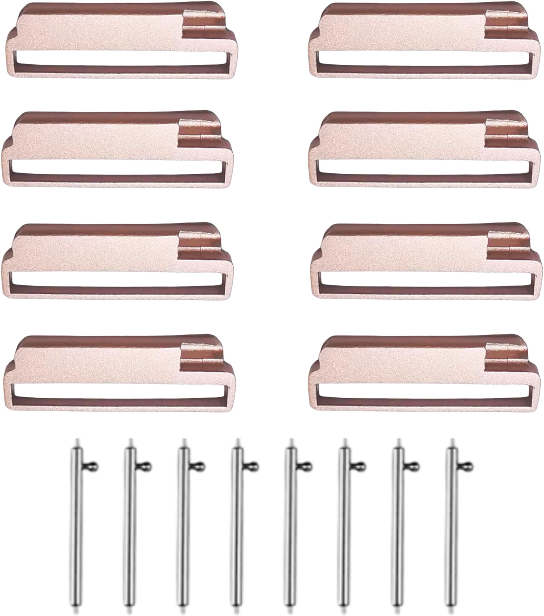 Generic 18mm, 20mm, 22mm Universal Stainless Steel Watchband Connector Adapters With Quick Release Pins - Black, Silver, Pink, Gold, Rose Gold