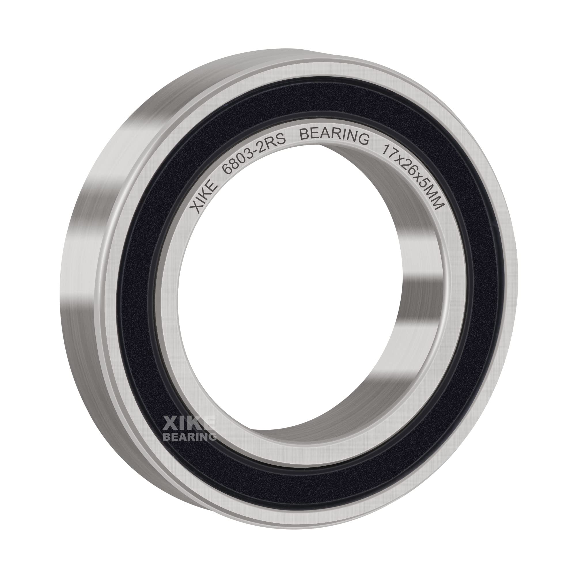 XiKe 2 szt 6803-2RS Łożyska kulkowe 17x26x5mm Gumowe uszczelnione 6803RS Stal chromowa łożyska kulkowe zwykłe.