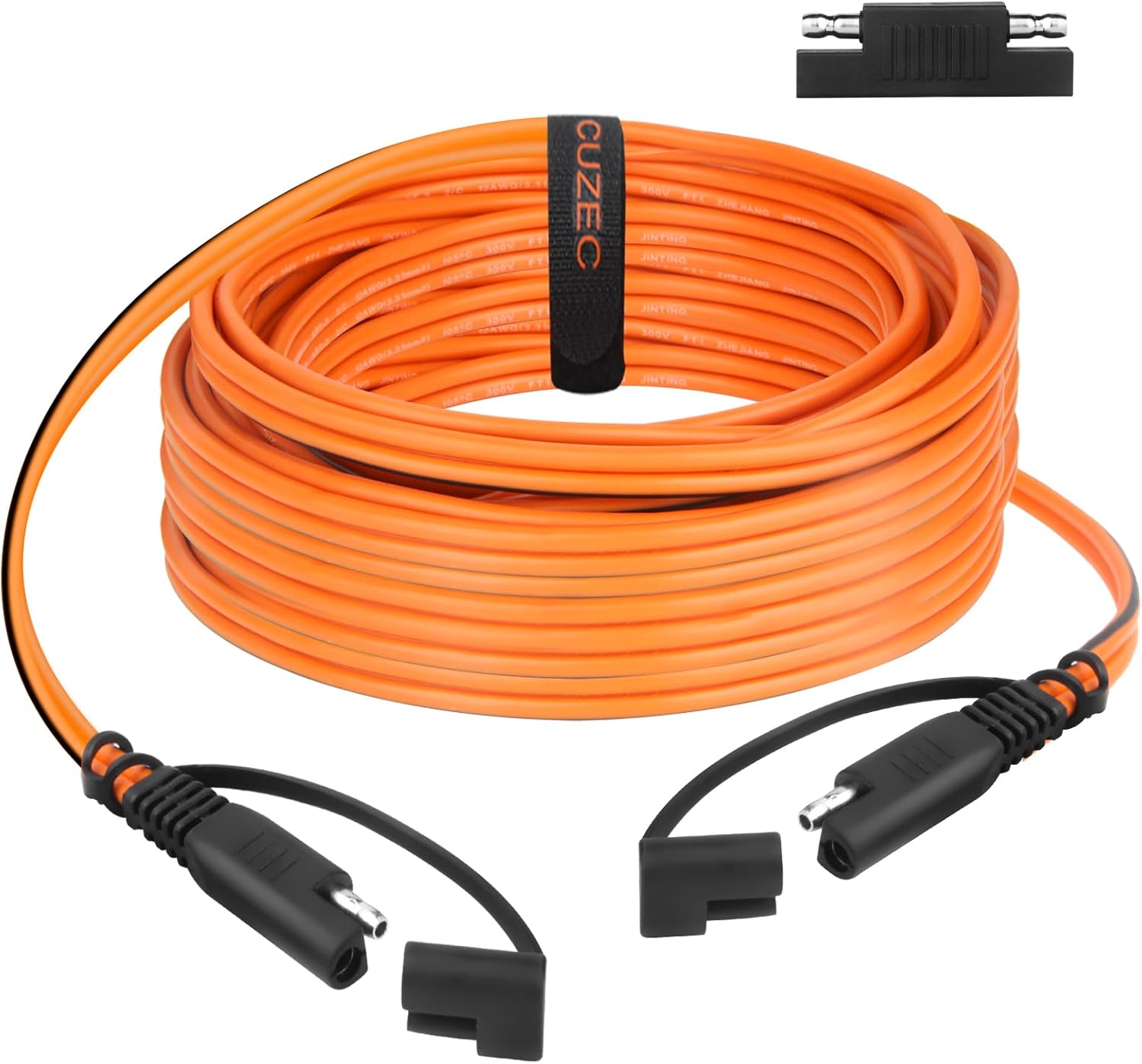 CUZEC SAE Extension Cable, 12AWG Quick Disconnect Connector, Heavy Duty Solar Panel Charging Adapter with Polarity Reverse Protection (30ft/914cm)