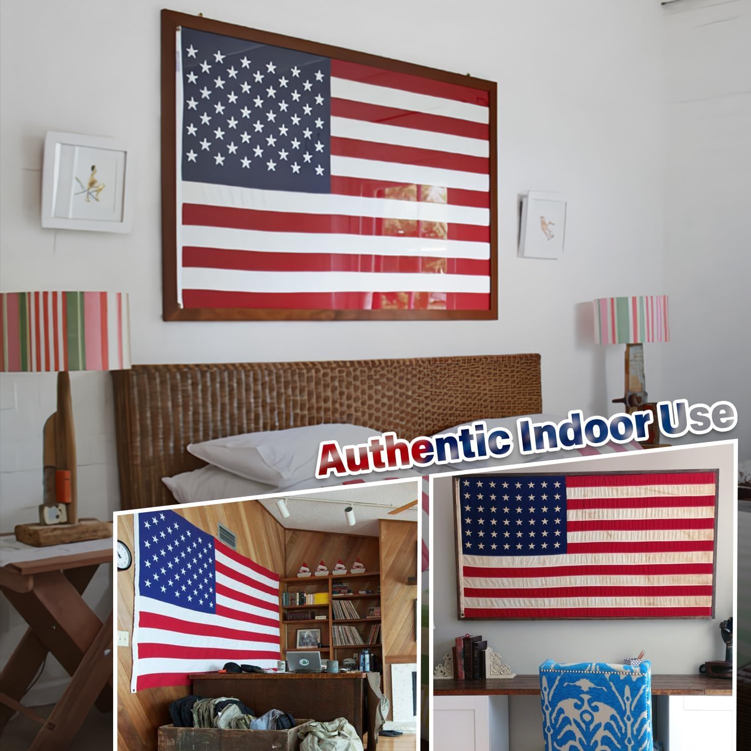 Deluxe Cotton American Flag 3x5 FT for Outside, Tear Resistant US Flags High Wind with Embroidered Stars, Sewn Stripes, the Best Indoor Outdoor Flags - Image 4
