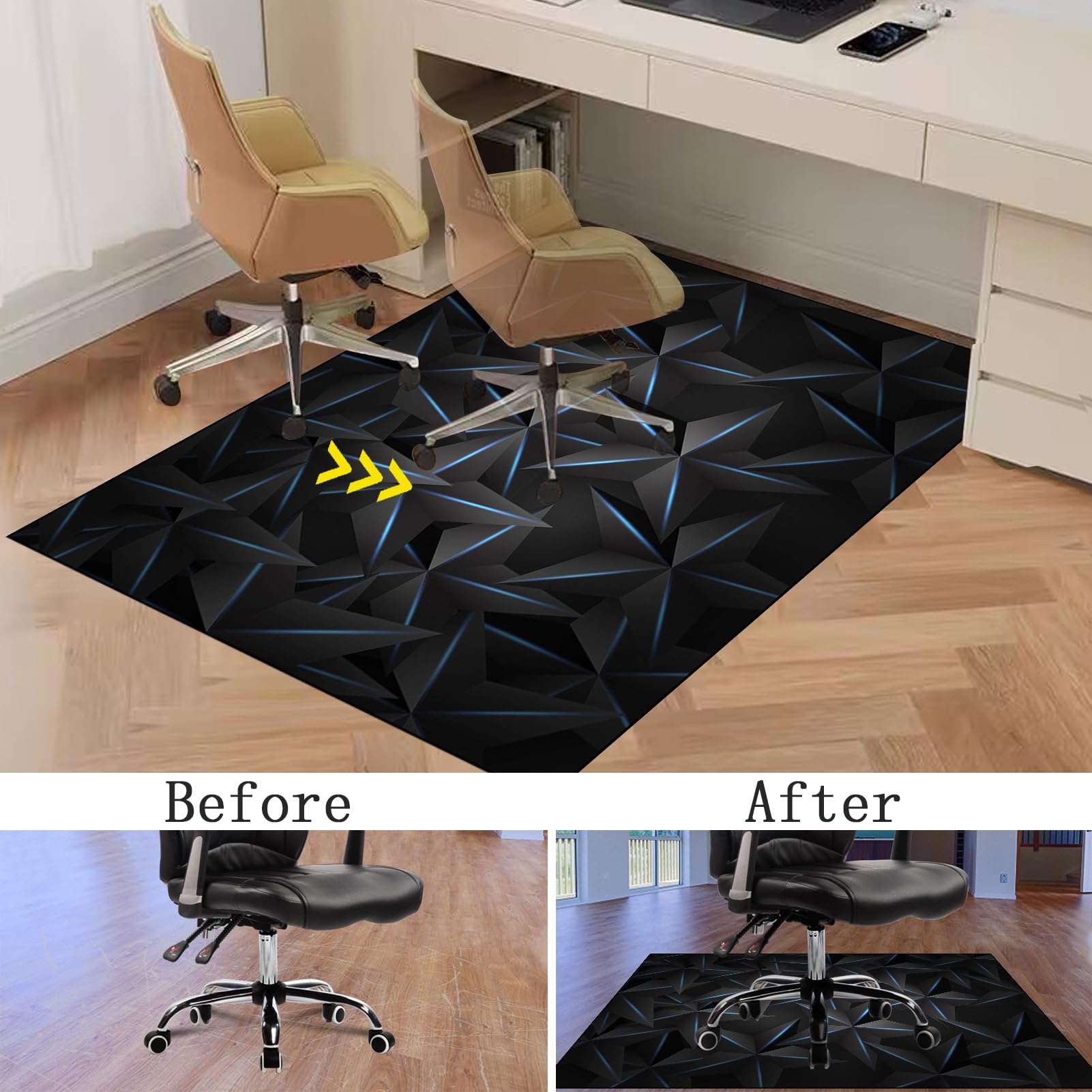 Tappeto Gaming pavimento, Tappetino Salvapavimento Antiscivolo, Tappeto per Sedia Ufficio per per Pavimenti in Legno Duro, Tappetini di Protezione per Pavimento per Parquet e Laminato 150 x 180 cm