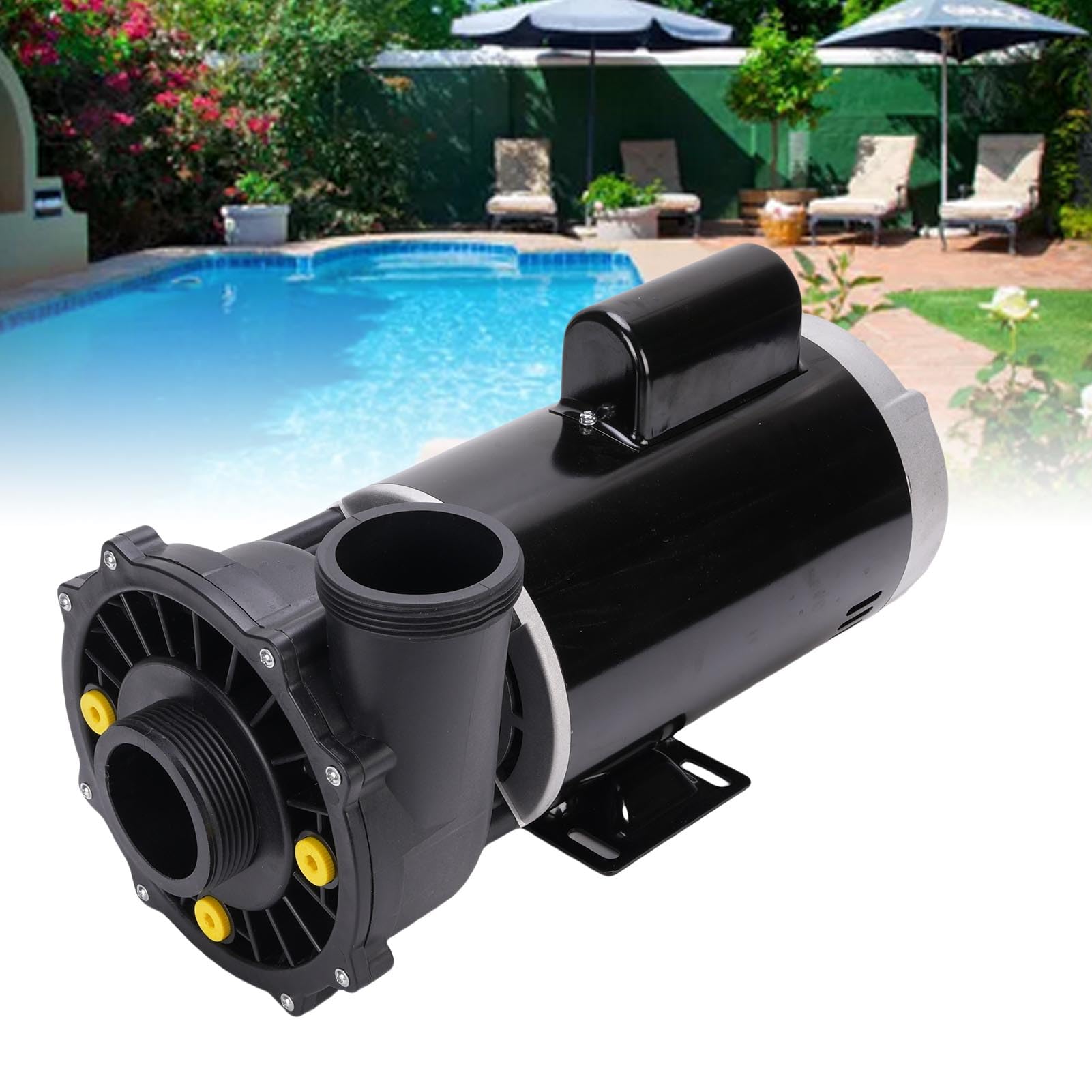 Bomba de piscina y spa 3721621-1D 56 marco, 2 velocidades, 4 caballos de fuerza, descarga de admisión de 2 pulgadas