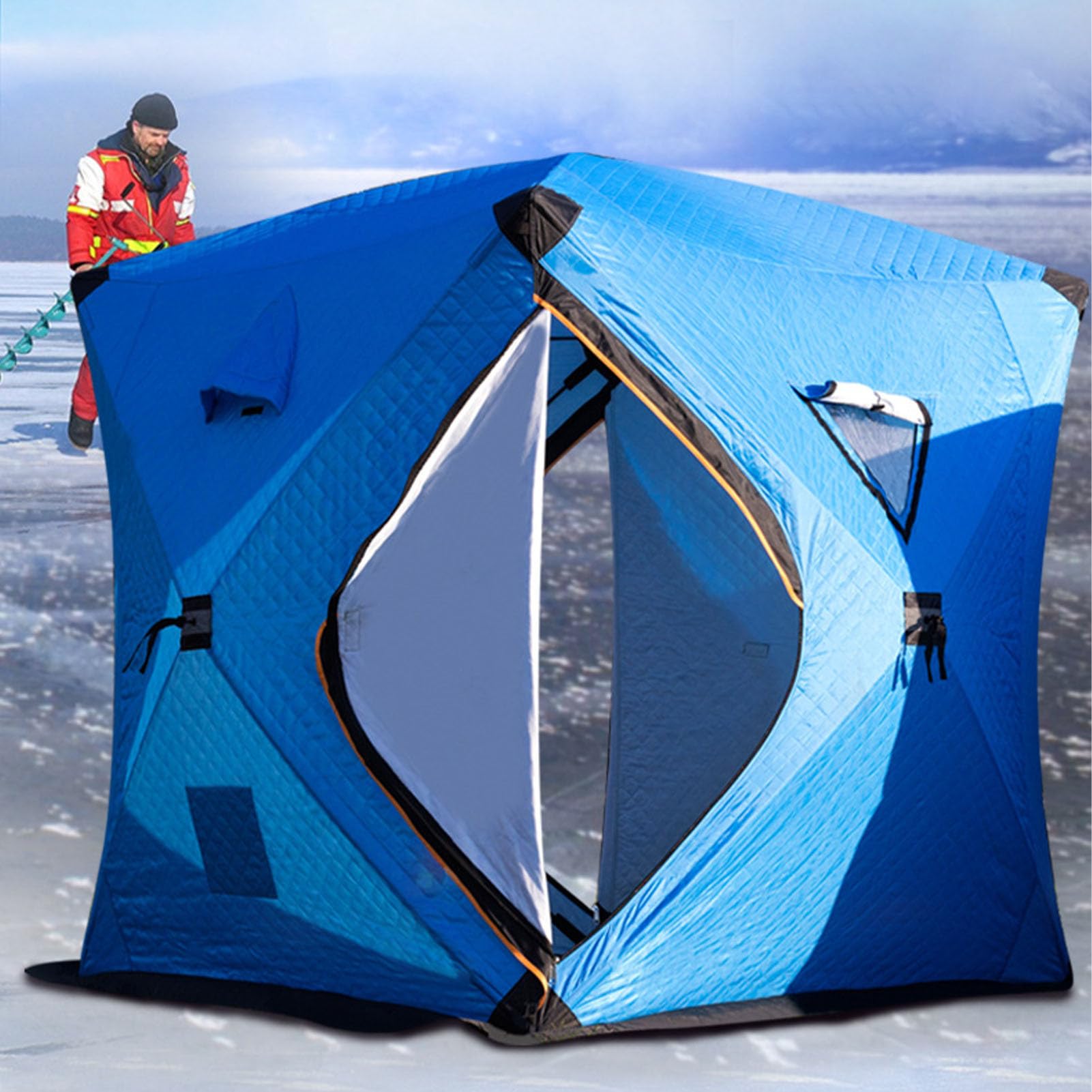 Rifugio da pesca sul ghiaccio - Rifugio caldo portatile e impermeabile,Capanna da pesca sul ghiaccio - per acqua dolce acqua salata navigazione fiume lago stagno spiaggia