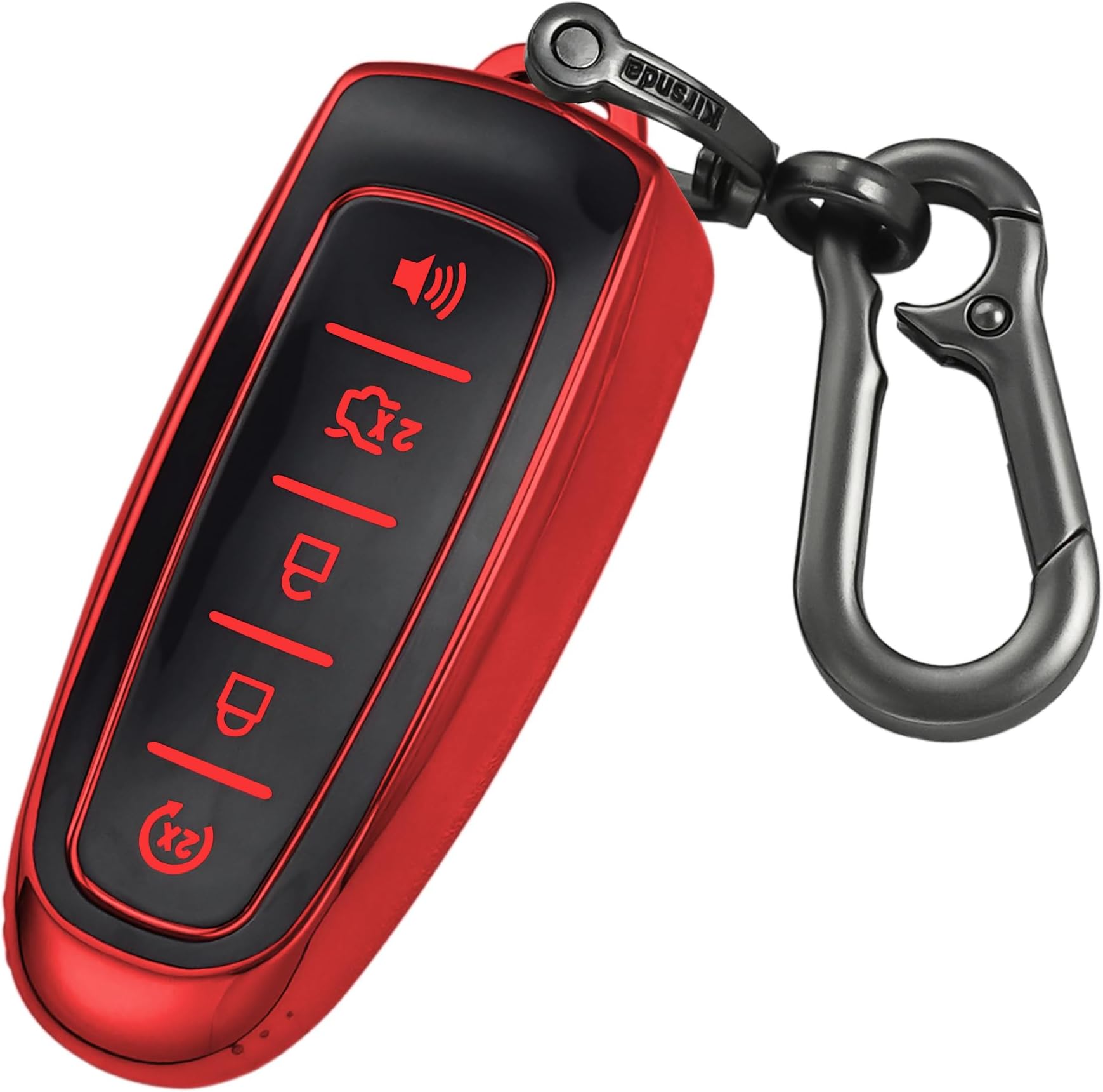 Autophone Ford Key Fob Cover - Soft TPU Protective Case With Leather Keychain For Mustang, F150, Explorer & More