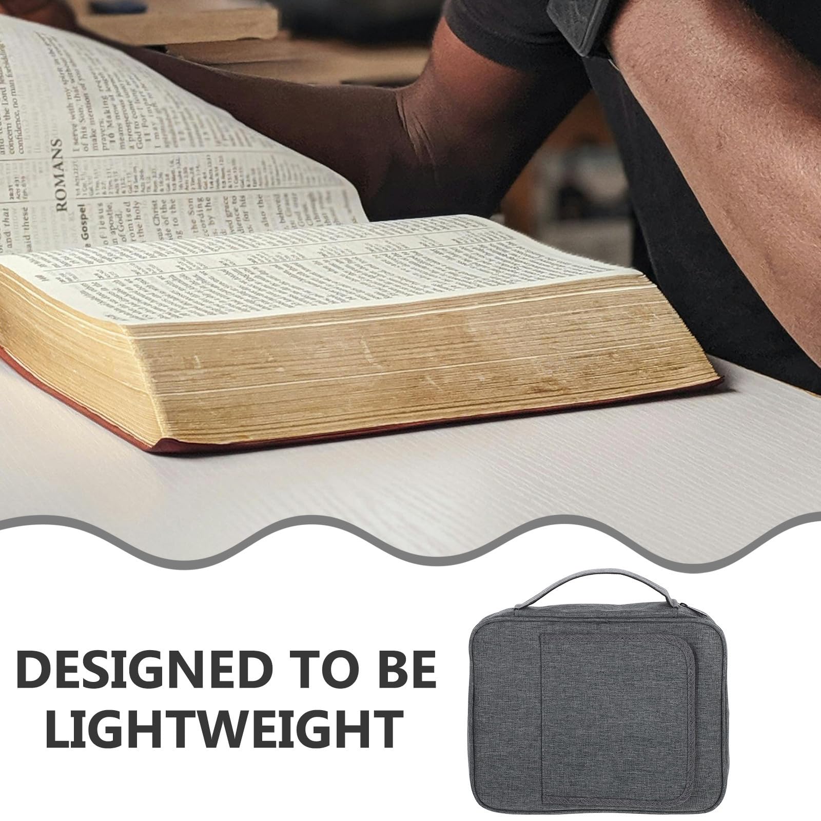 Funda para Biblia para Mujer con Asa y Soporte, Estuche de Poliéster para Transportar y Guardar, 2piezas, Solución Versátil para Estudio en Casa y Grupos de Estudio