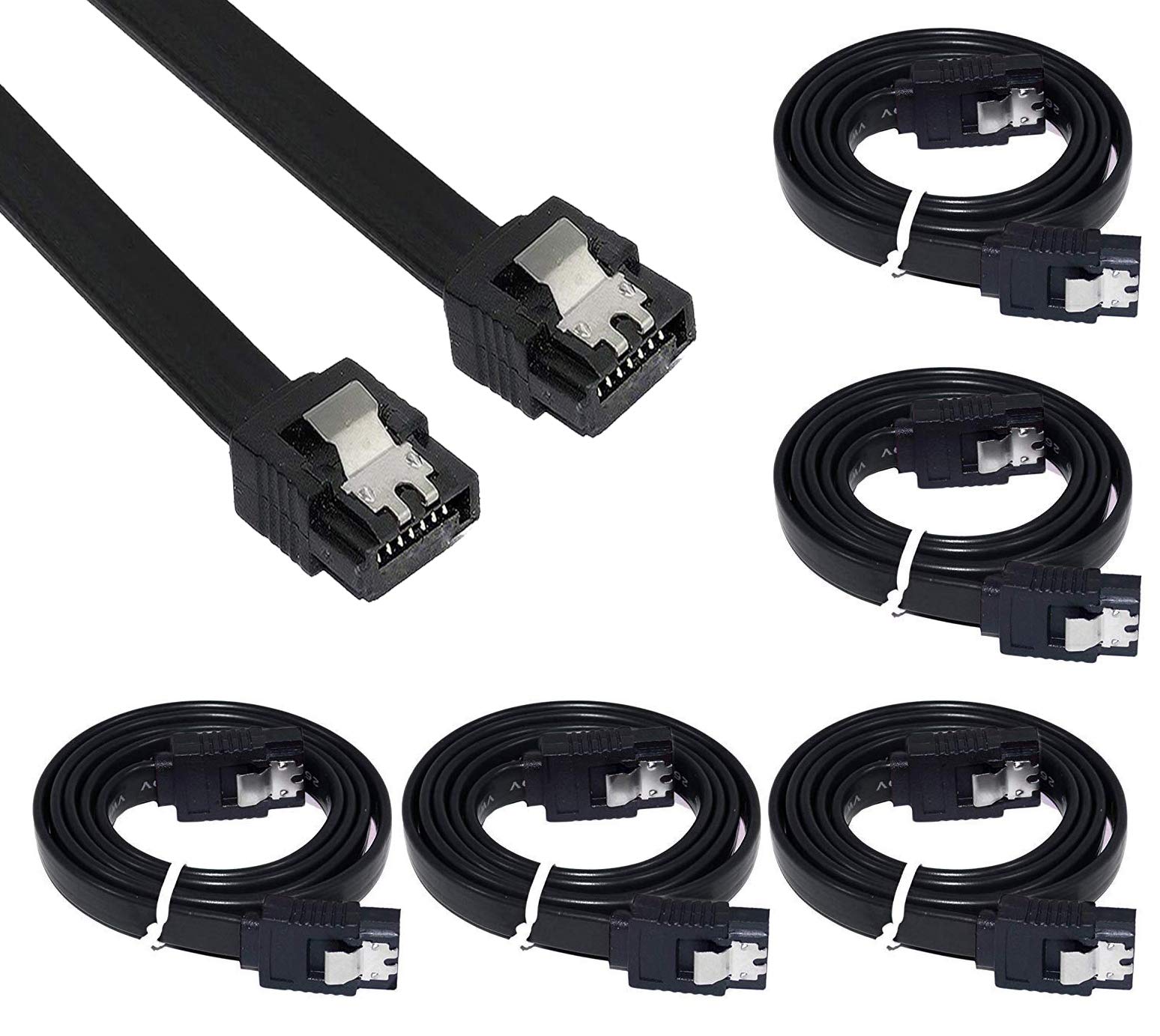 Wizzo (Pack of 5 Pieces SATA III (SATA 3) Data Cable 50cm 1.5GB/s, 3GB/s, 6GB/s for Internal Hard Disk Drive HDD, SSD & DVD Writer (with Locking Latch) Black (B08KHP5RJJ) Amazon Price History, Amazon Price Tracker