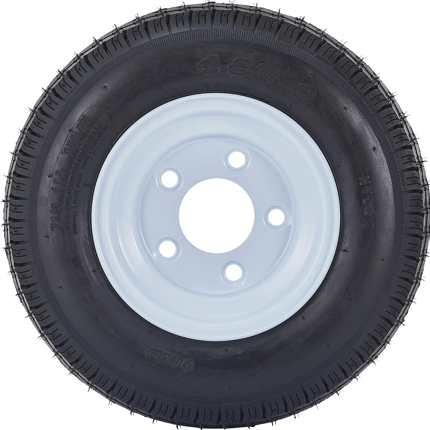Garvee 2 Pack 4.80-8 4.80x8 480-8 Trailer Tires with 8 inch Rims, 5 Lug on 4.5 inch, Center Bore 2.85 inch, Multi-Function Utility Trailer Tire for Travel/Landscape/Cargo/Boat/Horse/Farm/Lawn Mower