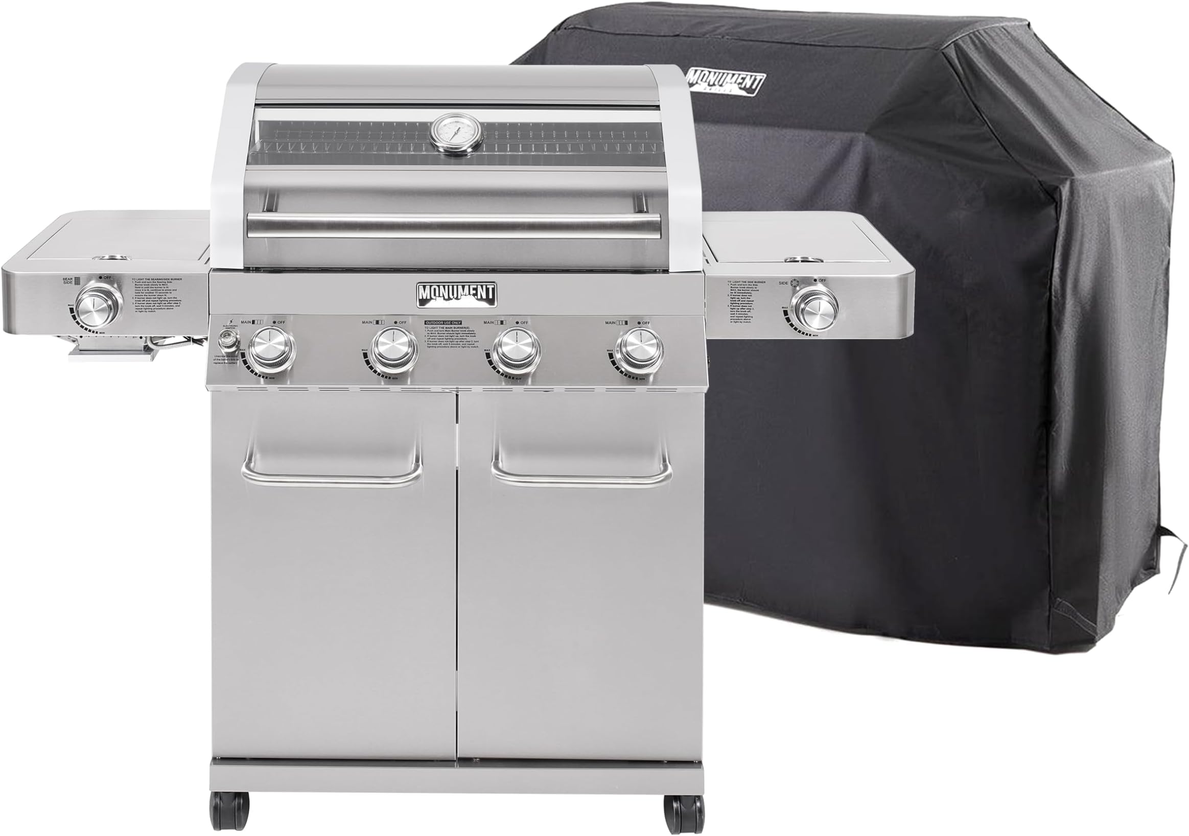 Monument Grills 35633 Propane Grill with Grill Cover Bundle (2 Items)