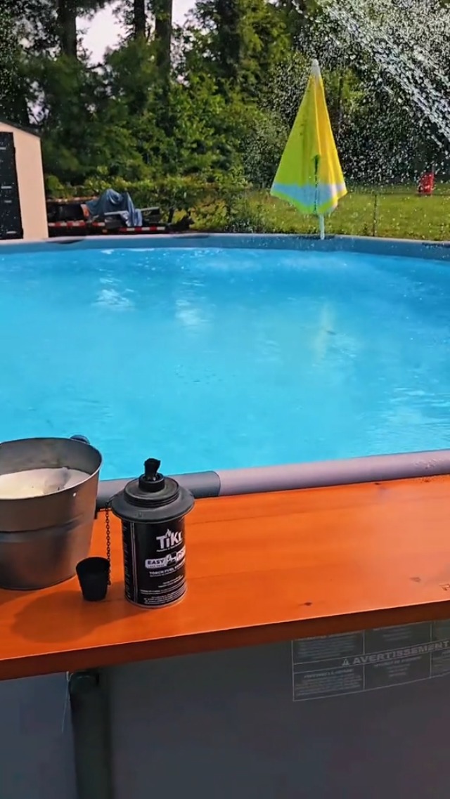 POOLHACKER Poolside Bar, Swim Up Bar Exclusively For Above-Ground Round Pools. Patio Poolside Table Smart Fold Easy Maintenance, Weather Resistant - View #6