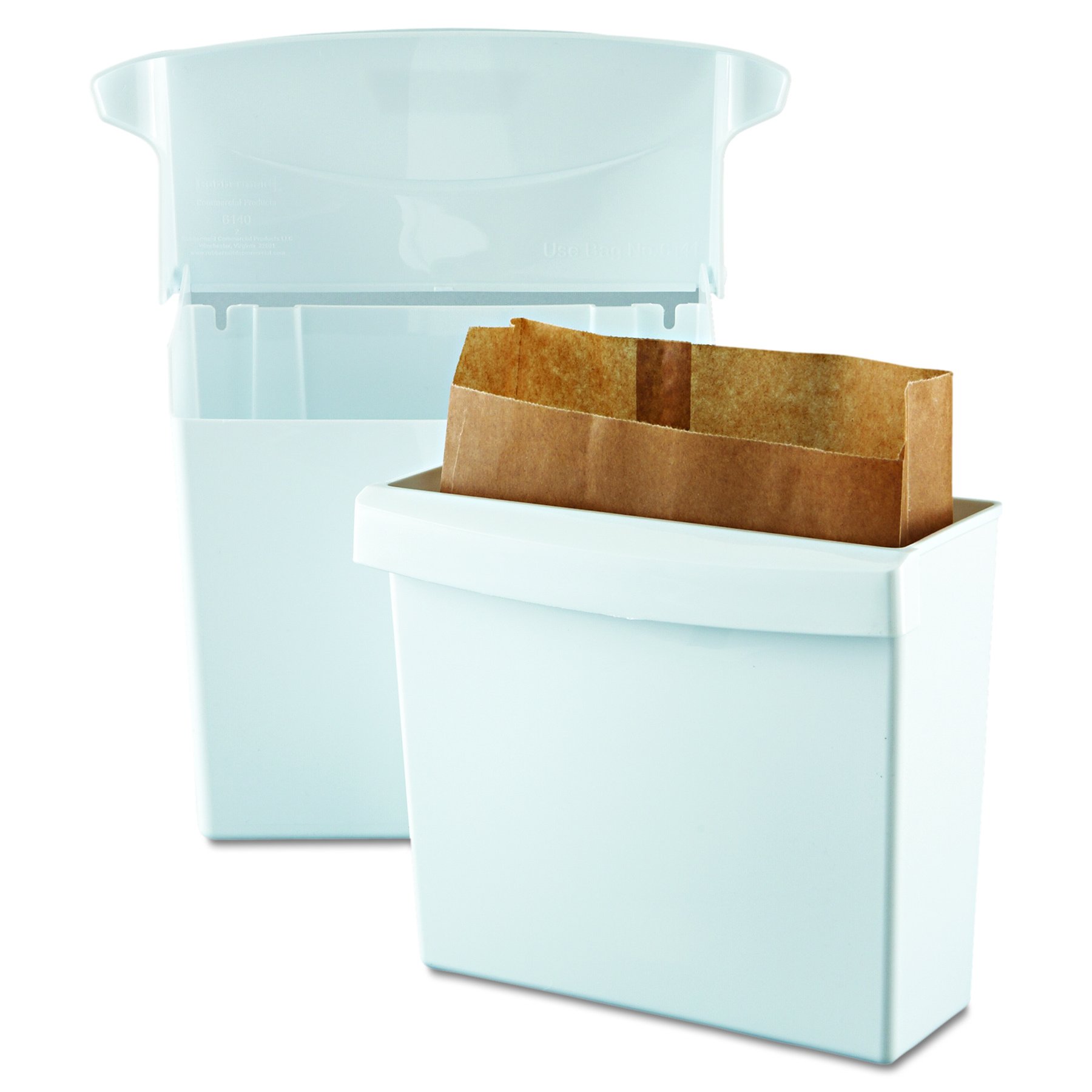 Rubbermaid Commercial 614000 pojemnik na serwetki sanitarne ze sztywną wkładką, prostokątny, plastik, biały