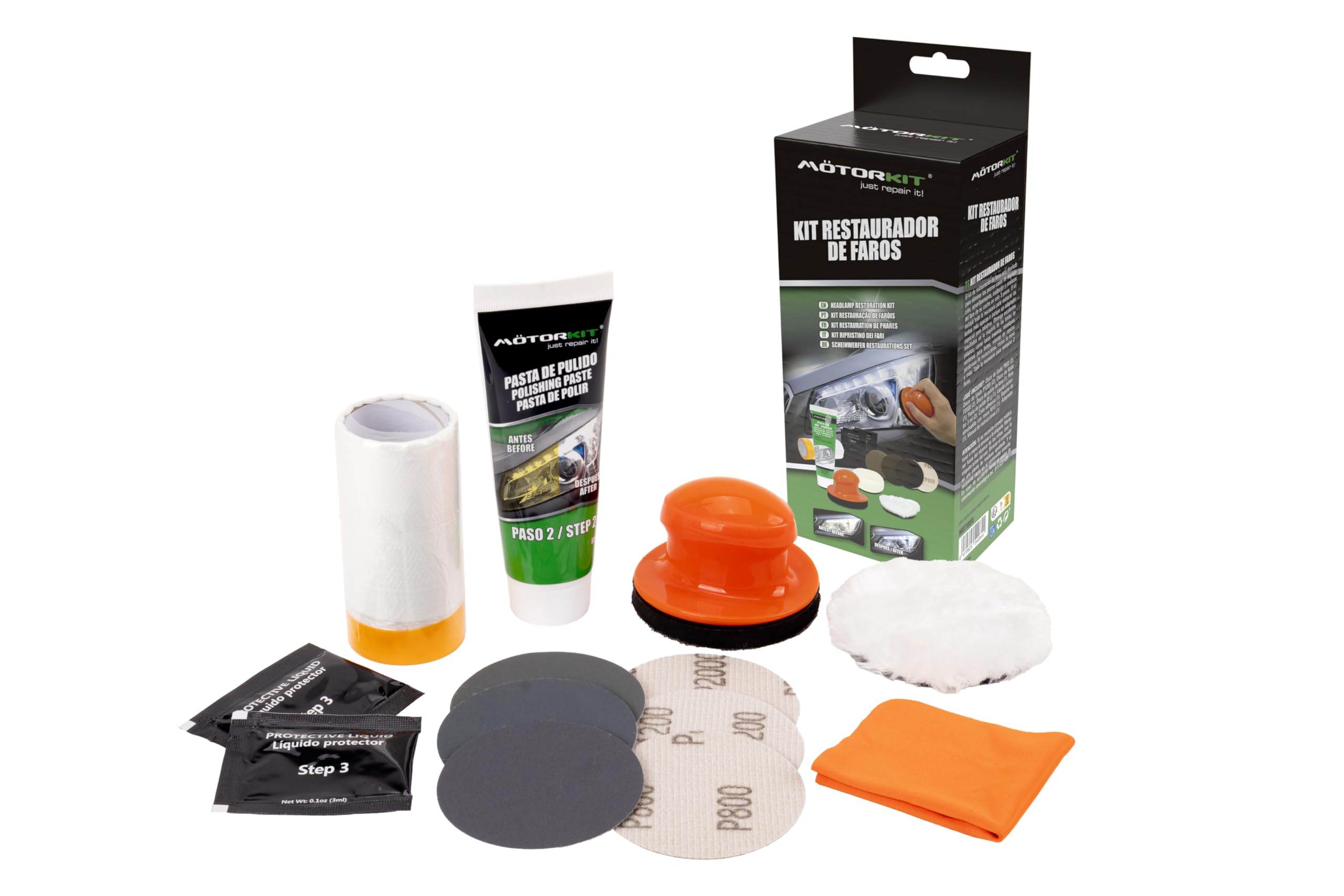 MOTORKIT Kit RIPRISTINO FARI Anteriore, Kit Tutto Incluso