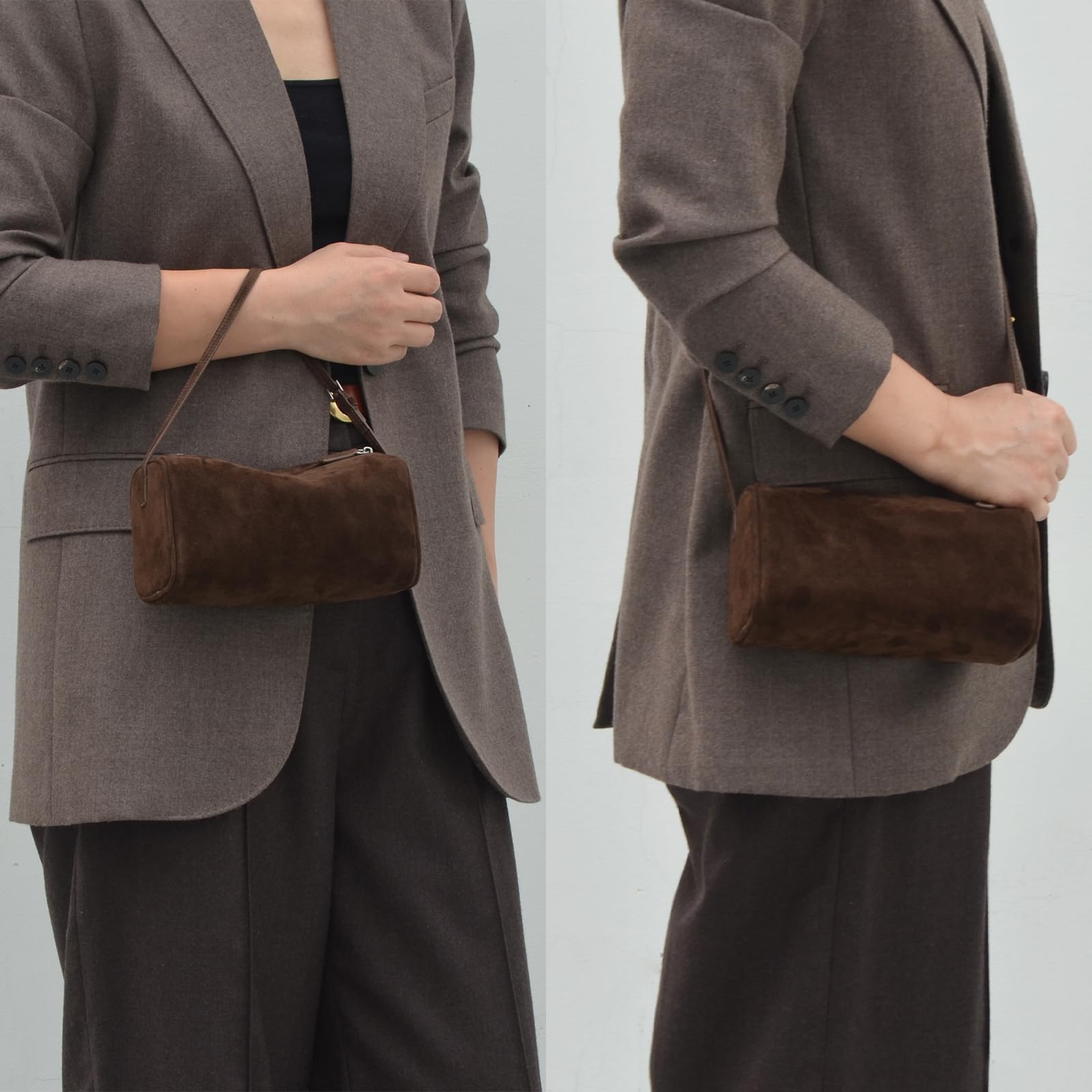 DONNAIN Bolso de Cuero de Las Mujeres, Bolso de Mujeres de Gamuza de Gama Alta, Bolso de Cuero Pequeño, Crossbody Bag, Hobo bag, Cinturón Ajustable