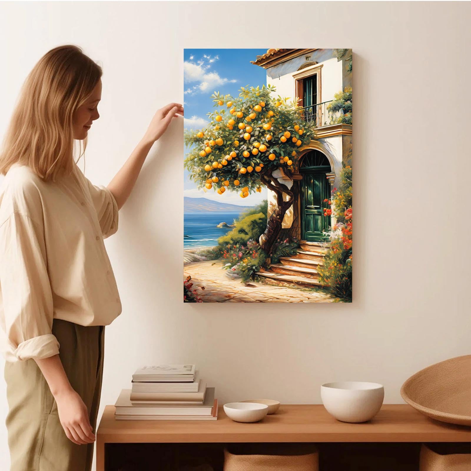 HEMAMGLL Lemon Tree Italian Coast Art Print Lemon Art Amalfi Coast