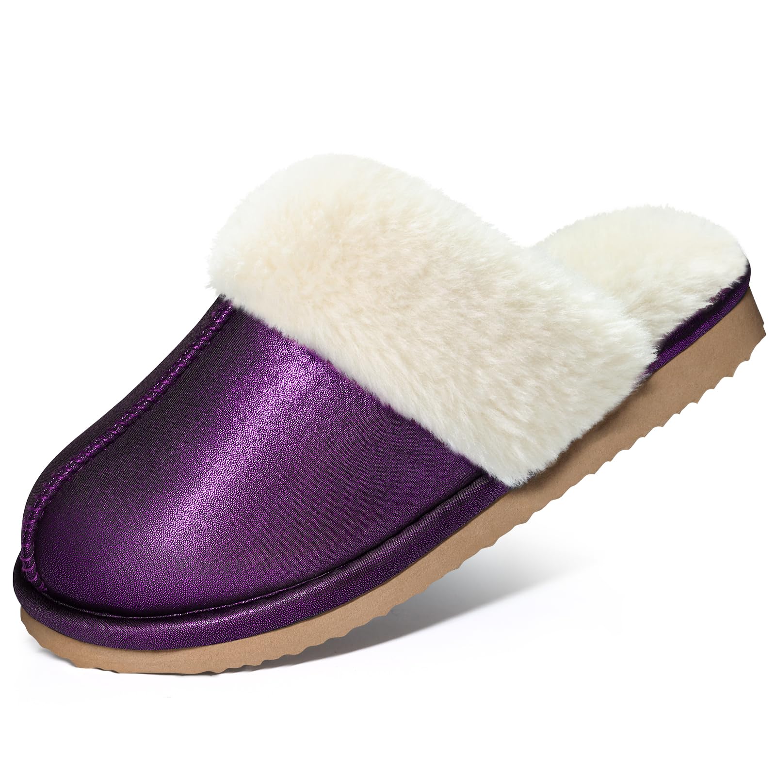 Litfun Fuzzy Memory Foam Slippers for Women Indoor Outdoor House Shoes