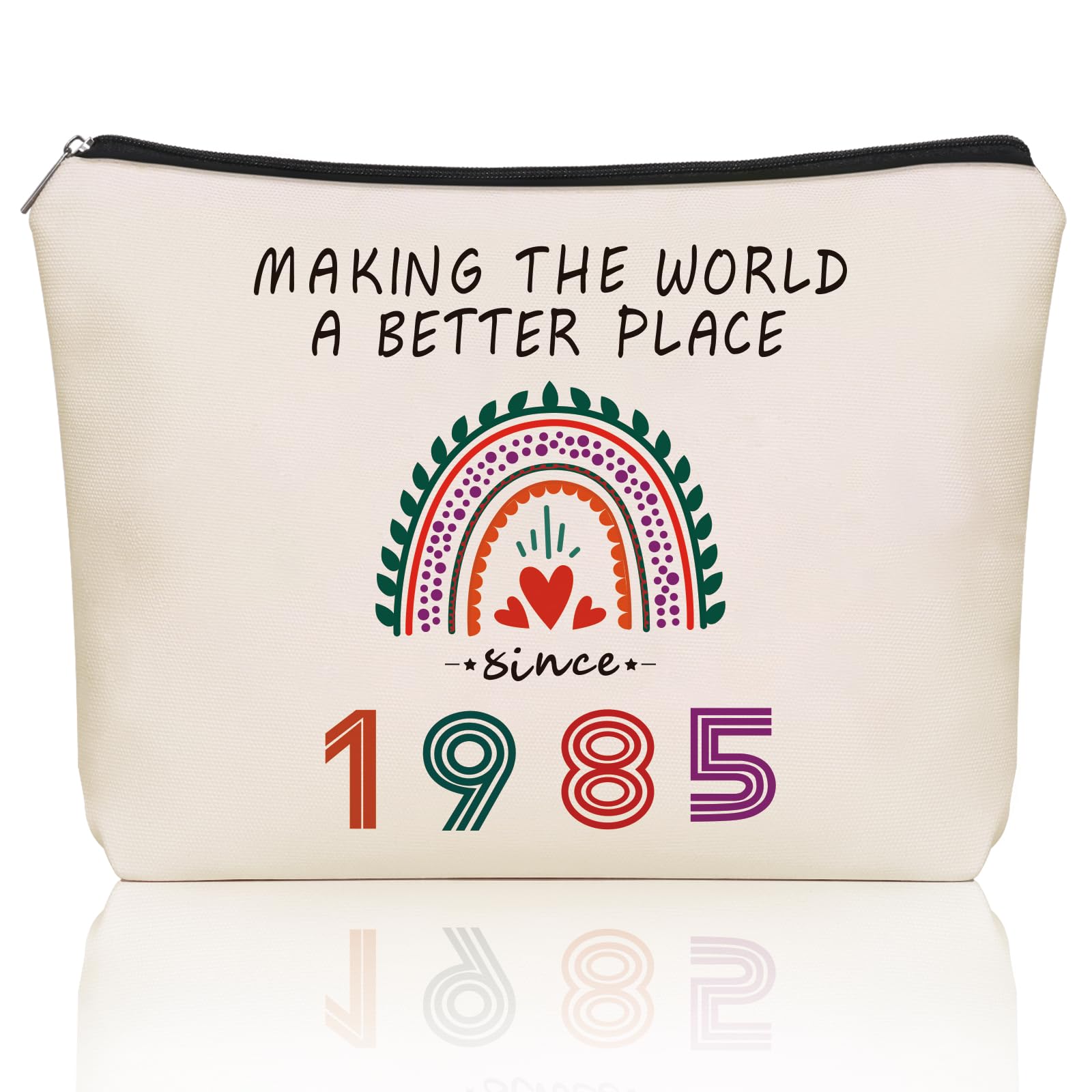 Girlly Happy 41th Birthday Gifts Women Makeup Bag: Cute Travel Cosmetic & Toiletry Pouch For Her, Mom, Wife, Sister, Nieces, Girlfriends, Coworkers .