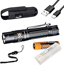 Fenix PD36R V2.0 1700 Lumen Type-C USB Rechargeable EDC Tactical Flashlight with Two ARB-L21-5000 and LumenTac Organizer