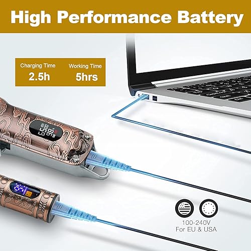 Miniatura 20 de RESUXI Professional Hair Clippers for Men T-Blade Trimmer Electric Shavers Razor Set,Cordless Beard Trimmer for Men Barber Clippers for Hair Cutting