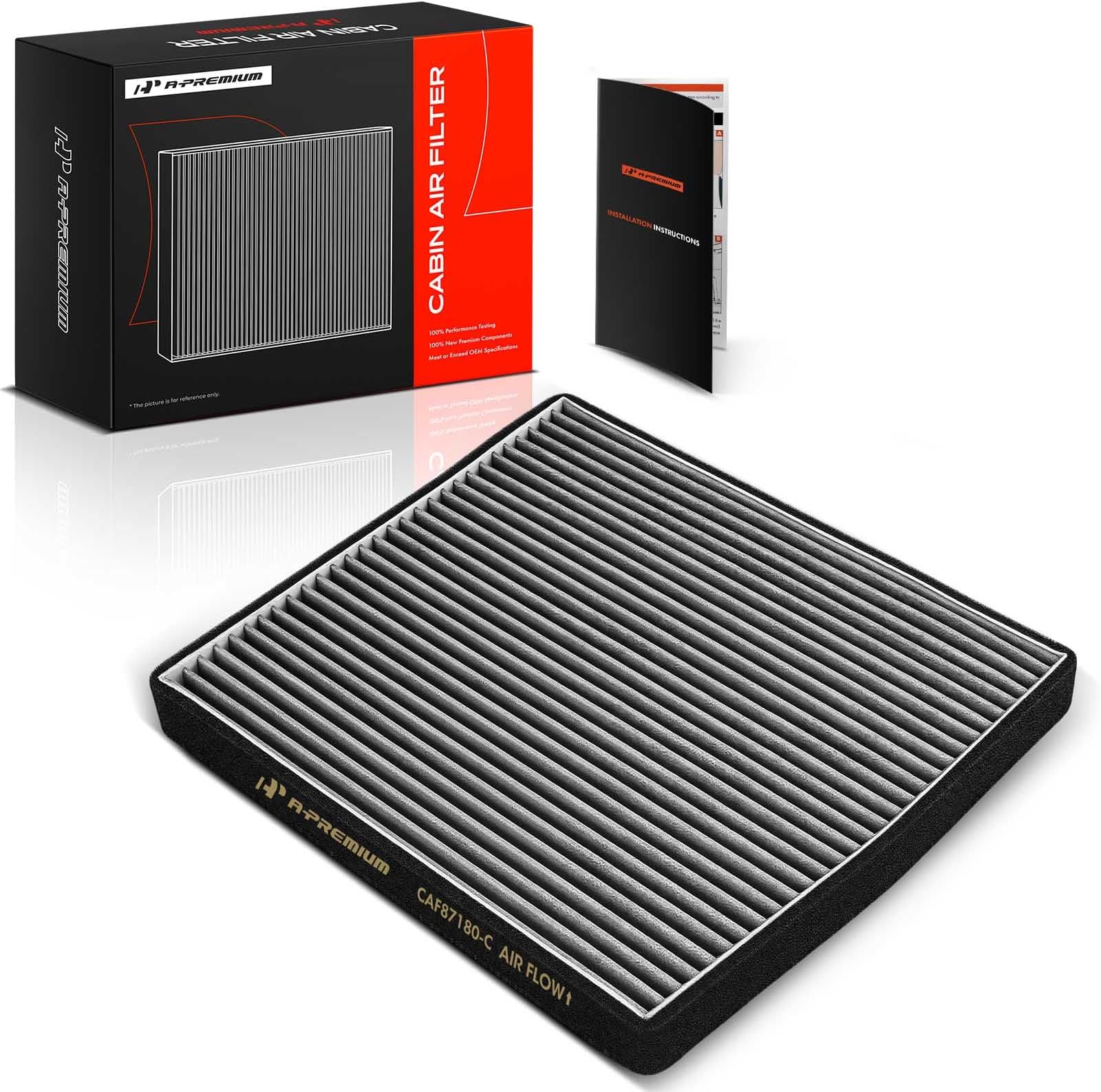 Cabin Air Filter with Activated Carbon Compatible with Volvo XC90 2003-2014, S60 2001-2009, XC70 2003-2007, S80 1999-2006, C70 2001-2004, V70 2001-2007, Under Glove Box, Replace# 30630752