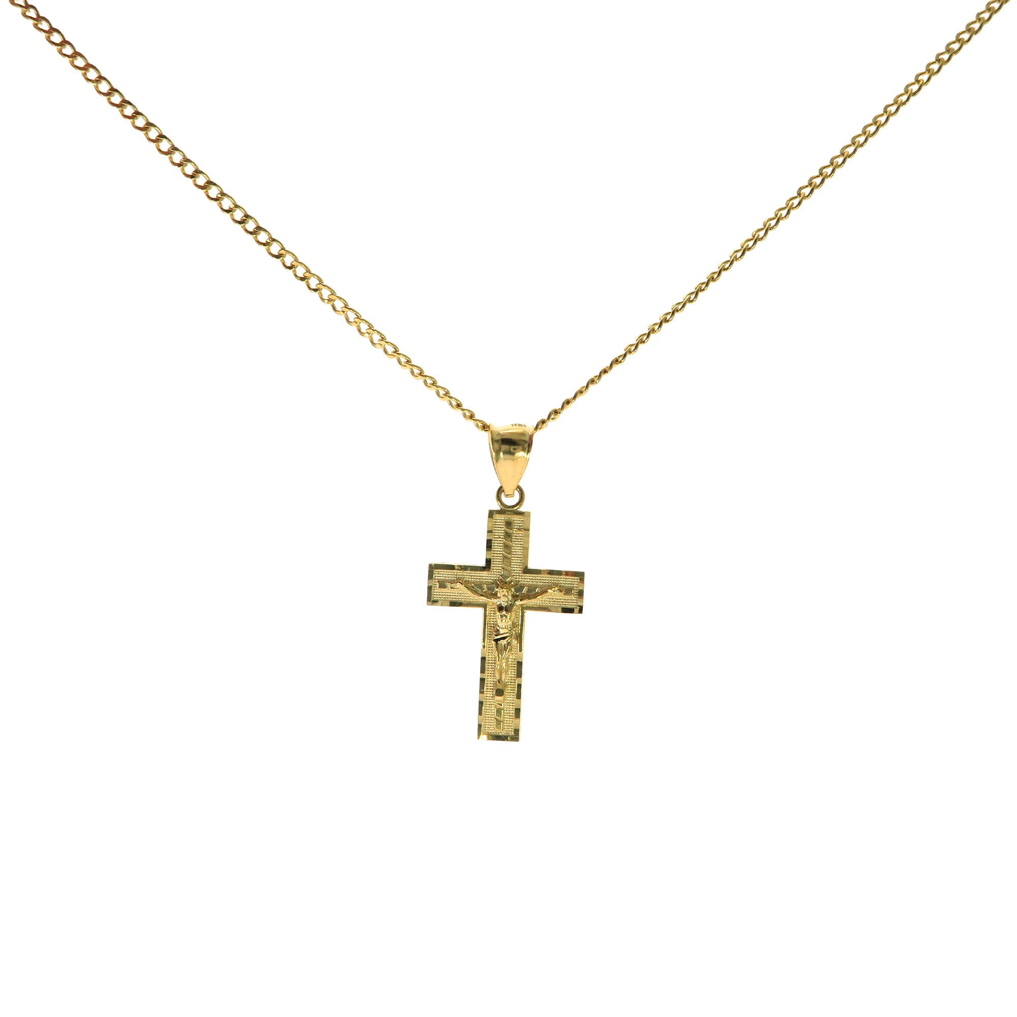 Traxnyc Genuine Stamped 10K Yellow Gold Cuban Curb Link Chain Small Charm Pendant Necklace [Assorted Sets]
