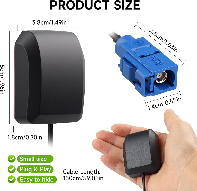 iwui Fakra C GPS Antenna autóhoz mágneses alappal, vízálló navigációs antenna teherautóhoz és hajóhoz