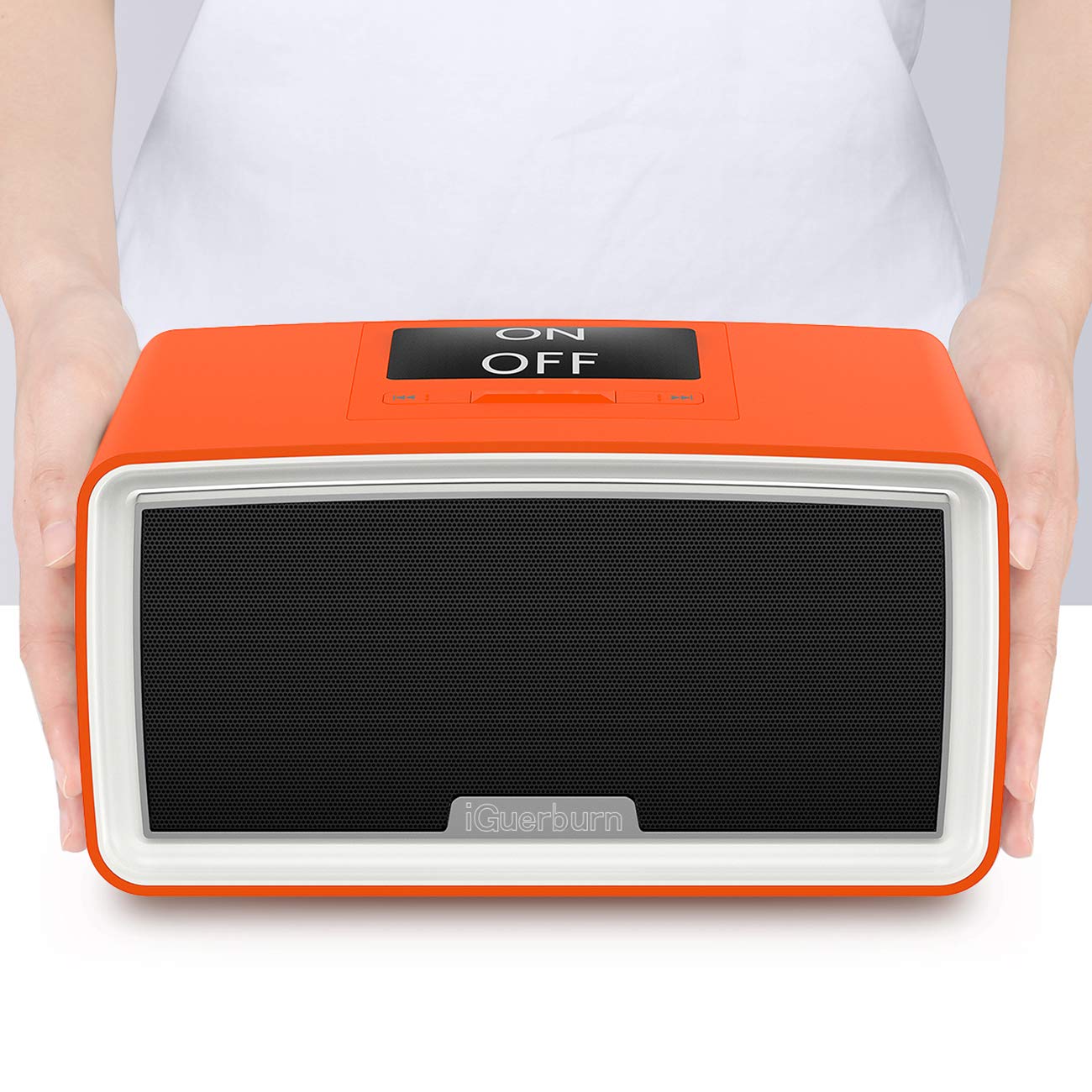 iGuerburn Upgraded 16GB Simple Music MP3 Player Dementia Products Gifts for People with Dementia Patients Alzheimers Music Box for Elderly Seniors 9.4 x 4.9 x 4.7 inches (Orange)