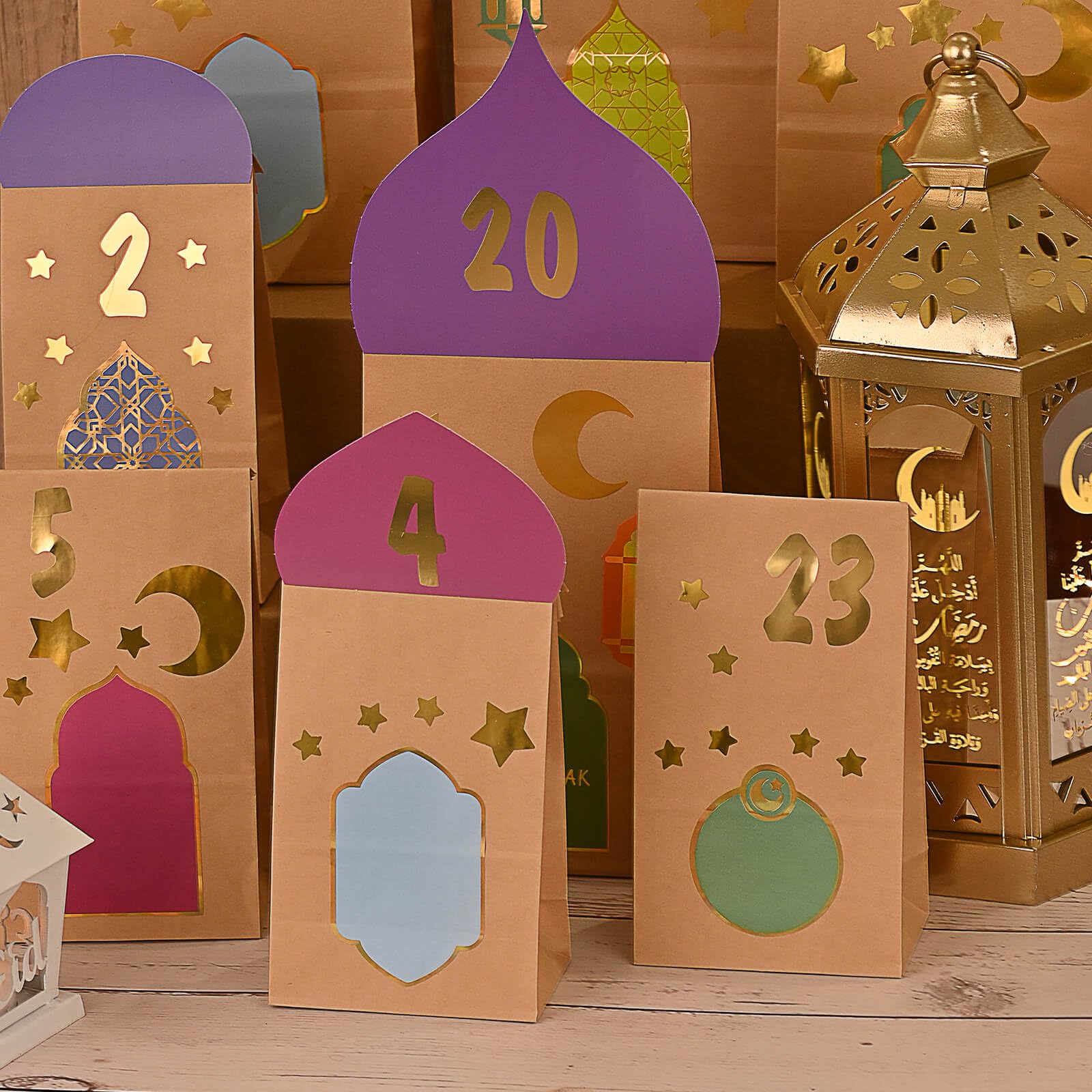 Ramadan Adventskalender Für Kinder – Countdown-Kalender Mit 30 Sternaufklebern, 70x55 Cm, Lila