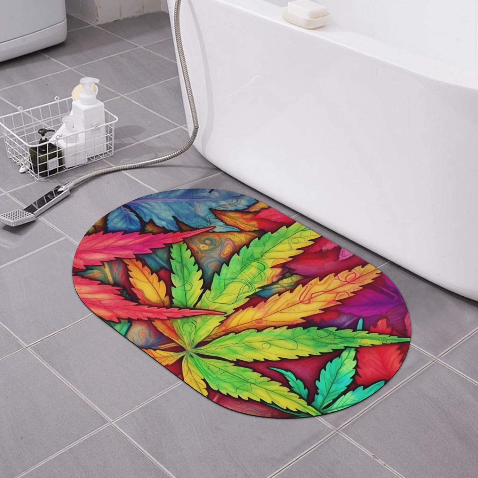 Tapis de sol multicolore feuilles de mauvaises herbes BONDIJ pour bureau