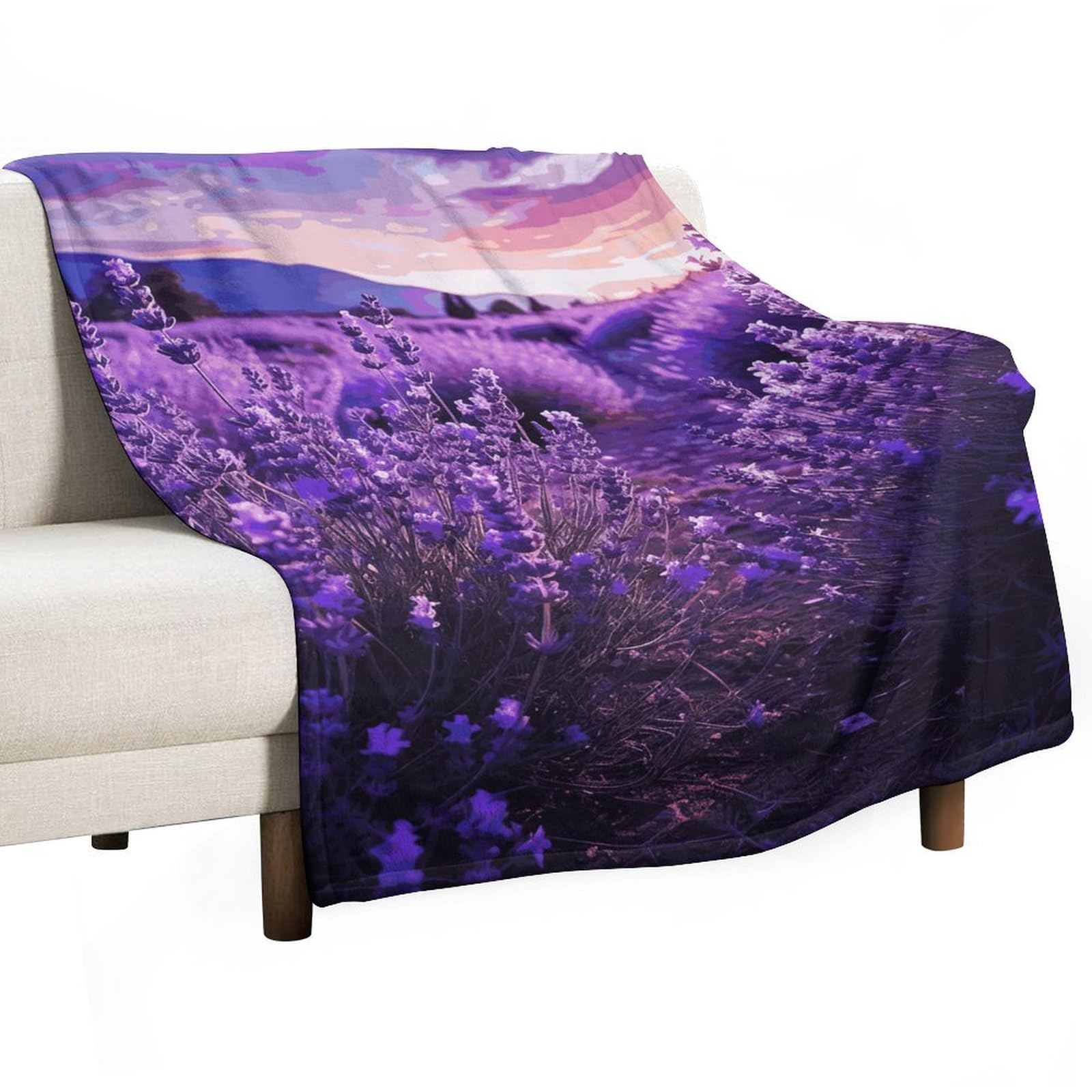 Couverture flanelle violet lavande idéale pour des soirées cocooning
