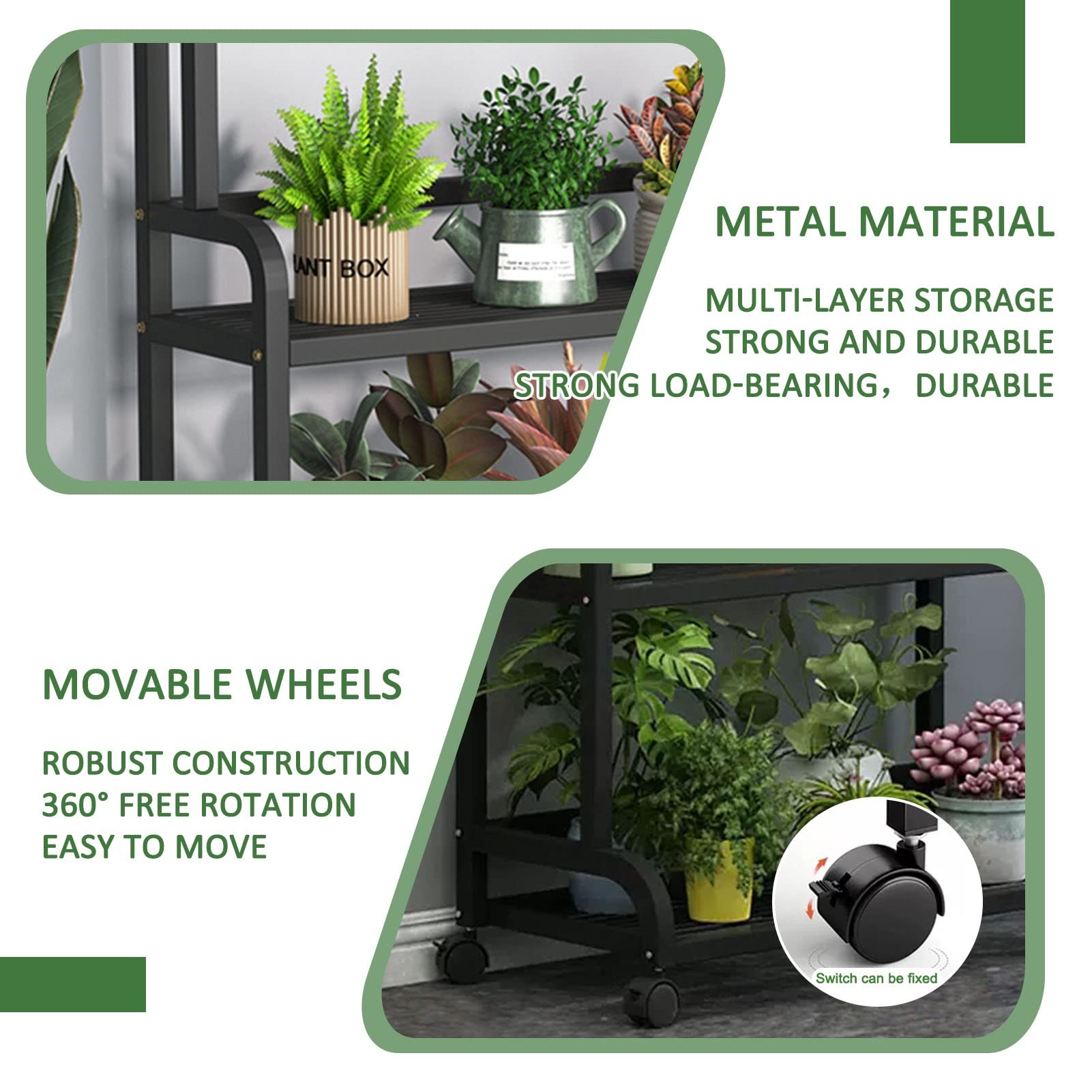 Support pour plantes d'échelle de jardin | Étagère à échelle à 3 niveaux pour présentoir à bonsaï | Organisateur de rangement pour jardinière d'intérieur et d'extérieur de 107 cm de haut - Métal noir
