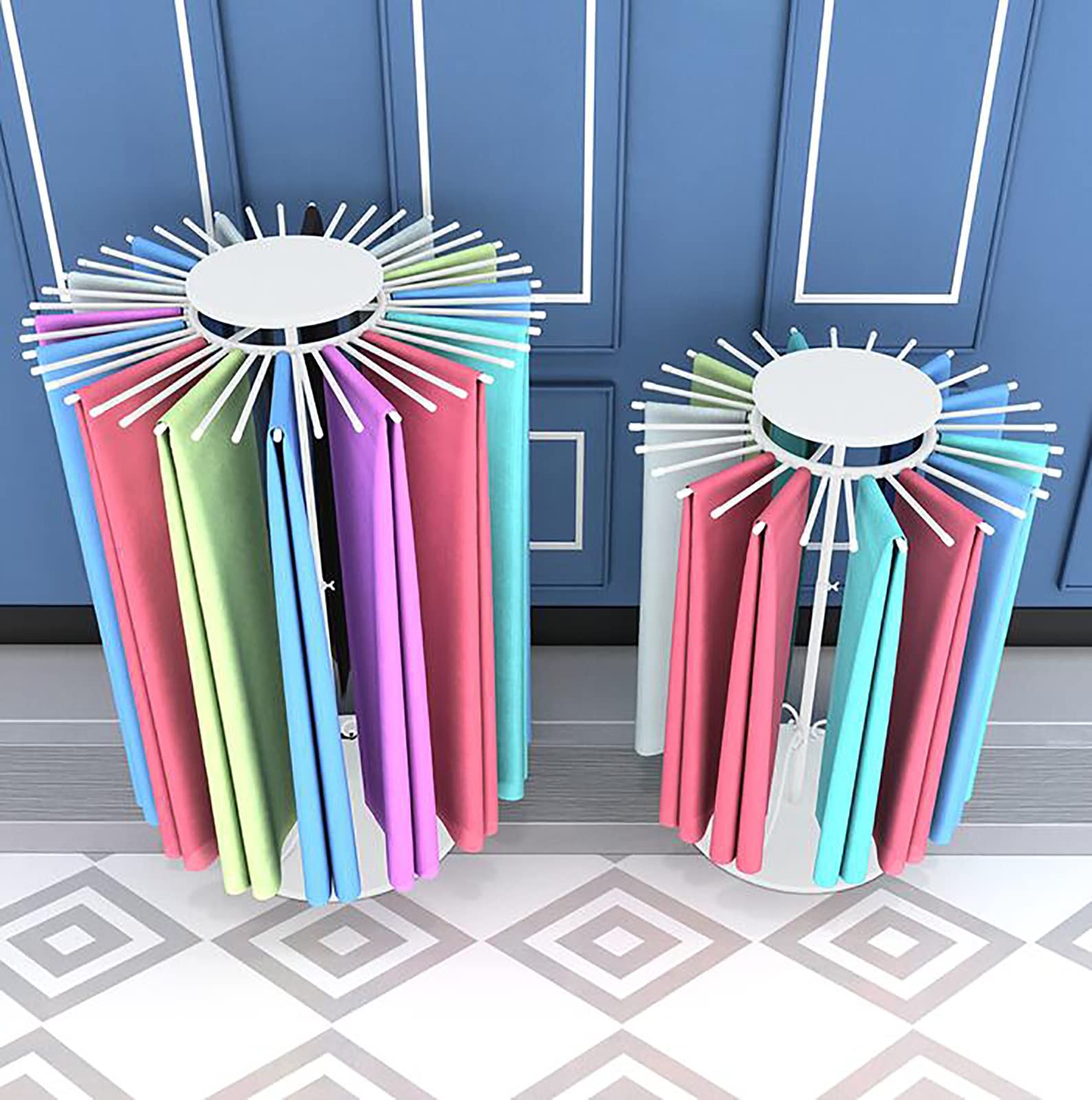 UWYTGF Scarf Hangers Pivoting Scarf Hangers Organizer Holder,Multi-Functional Scarf Display Rack for Women/Retail/Home,Floor Standing Closet Organizers,White,80Cm(31 1/2