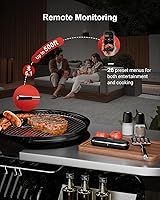 Vista 3 de Termómetro de carne Bluetooth inalámbrico para ahumador de 500 pies, termómetro digital para carne, inalámbrico, para asar a la parrilla, horno