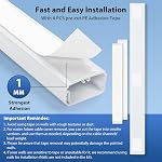ZhiYo TV Couverture de cordon pour mur, 31.5 Dispositif de câble d'inch, Hider pour mur TV, Revêtement mural peint pour cacher les fils, kit de téléphérique, 2 x L15.8in W1.5in H0,75in