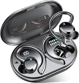 Wireless Earbuds Bluetooth Headphone Sport, 2024 Bluetooth 5.3 Earbud 14.2mm Driver Stereo Over Ear Buds, 48Hrs Earphone with Earhook, Noise Cancelling Mic, IP7 Waterproof Headset for Workout/Running