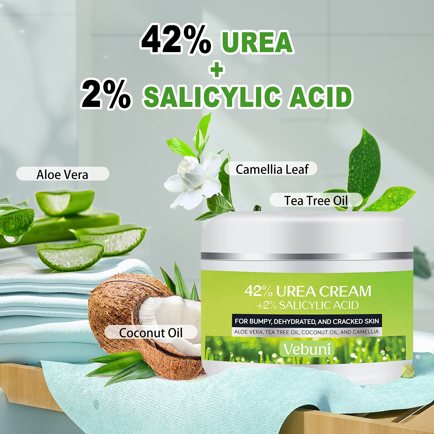 Urea Cream 42% Foot Cream Salicylic Acid 4.3 Oz, Upgraded Callus Remover For Feet, Knees& Elbows, Intensive Moisturizes & Softens Skin, Exfoliates Dead Skin By Vebuni : Beauty & Personal Care