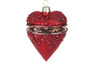 Sullivans Glass Heart Shaped Christmas Ornament Box