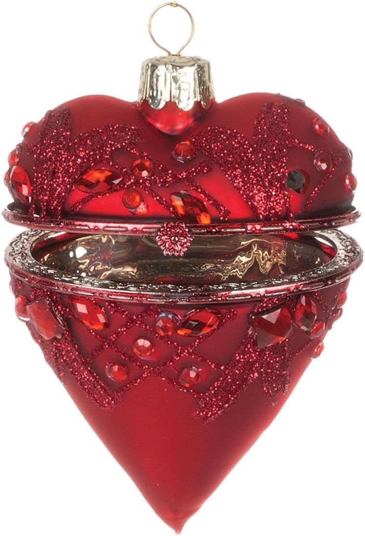 Amazon.com: Sullivans Glass Heart Shaped Christmas Ornament Box : Home ...