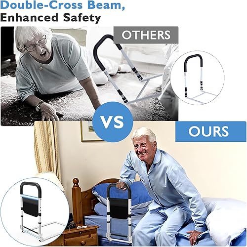 Miniatura 4 de Rieles de cama para adultos mayores, barandillas de cama ajustables, riel de asistencia para personas mayores, rieles de protección de barra de