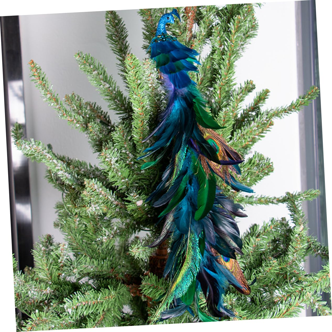 TOPBATHY 2stücke Pfauen-weihnachtsbaumdeko Aus Glitzernder Vogelschmuck Zum Anclipsen Dekoration Für Baum Weihnachtsbaumschmuck