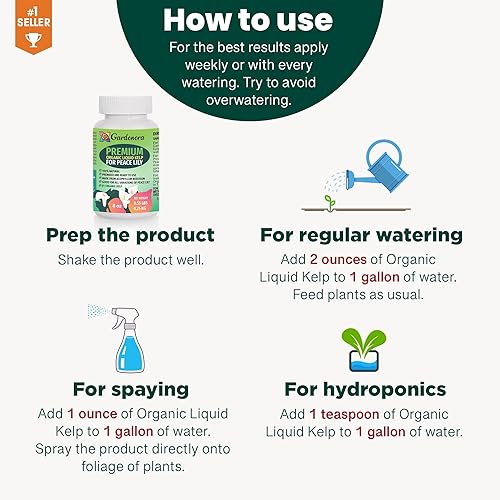 Miniatura 4 de Fertilizante líquido prémium para lirios de la paz, 8 onzas, mejora tu salud de lirio de paz de forma natural