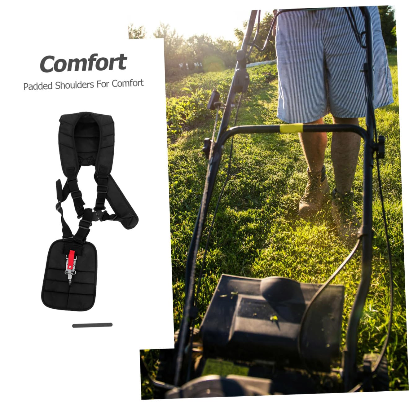 Didiseaon Cintura Decespugliatore Doppio Tracolla Imbottita per Uso Professionale in Giardino