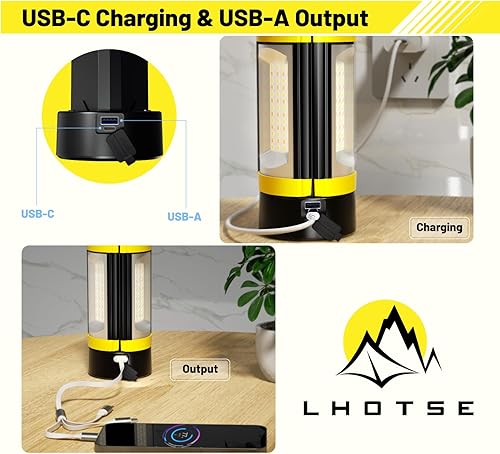 Miniatura 6 de LHOTSE Kit de luces de trabajo inalámbricas recargables con soporte de trípode desmontable - 3000 lúmenes triple regulable y giratorio lámparas LED